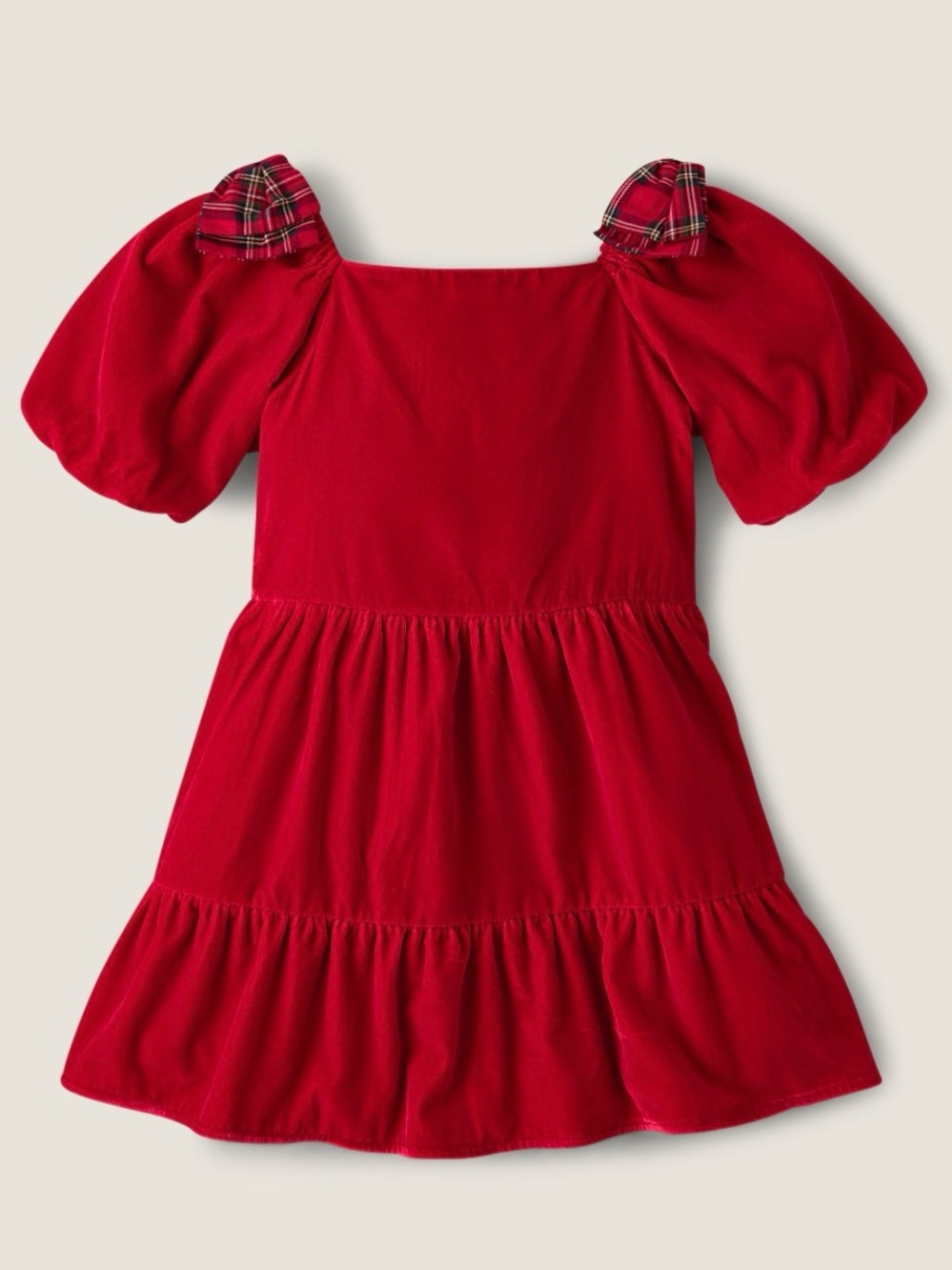 NWOT GYMBOREE Toddler Girl Red Velour Plaid Royal Christmas Holiday Dress 12-18M